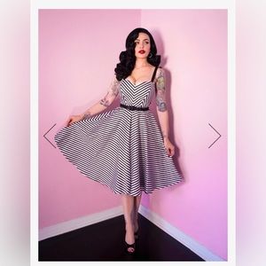 DOLLFACE DRESS IN BLACK AND WHITE - VIXEN BY MICHELINE PITT